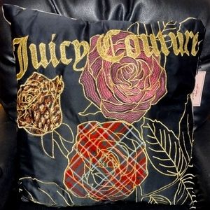 Juicy Couture Embroidered Rose Pillow